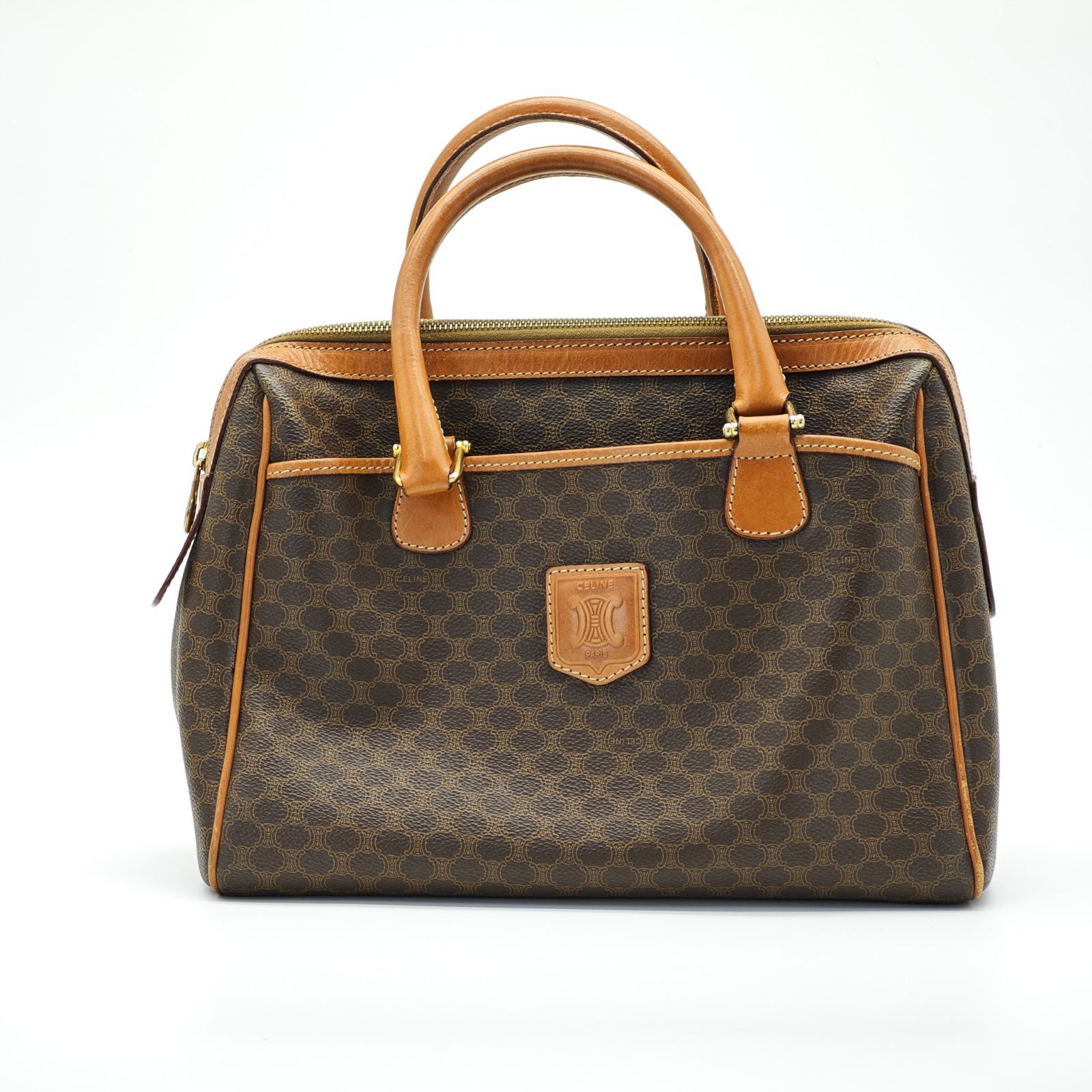 CELINE セリーヌ マカダムハンドバッグ ミニボストンバッグ バッグ ブラウン レディース