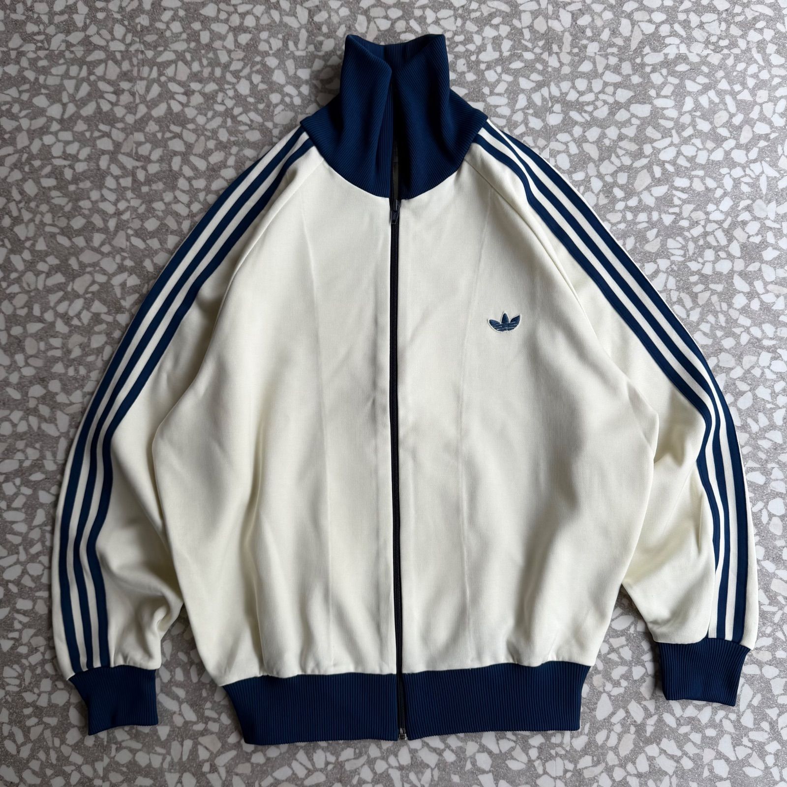 adidas 80’s ADS-4F track jacket size 4 アディダス 古着 トラックジャケット トレフォイル 刺繍ロゴ ジャージ ストリート 3本線