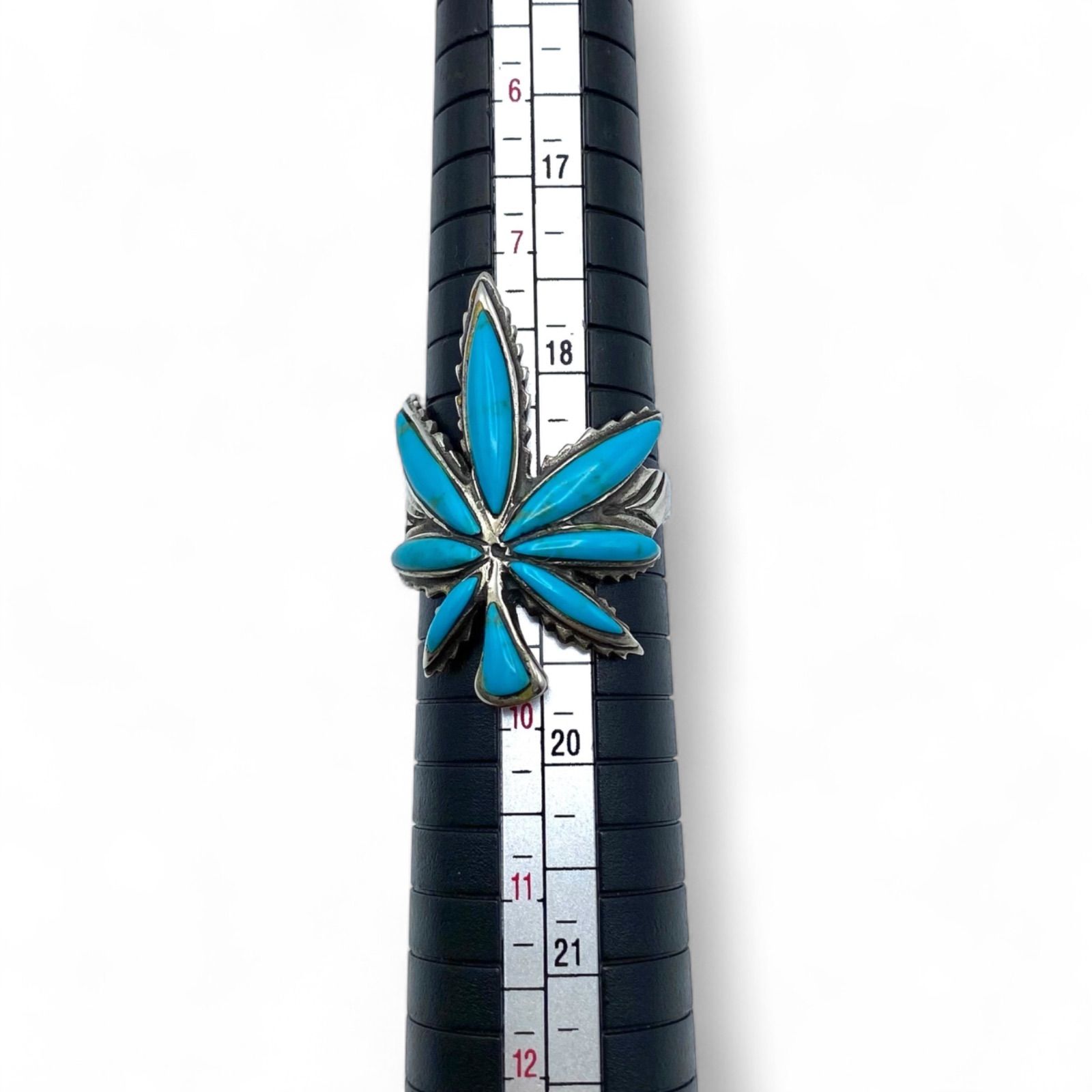 ターコイズリーフ】ボヘミアン Silver 925 刻印 90s Vintage Ring