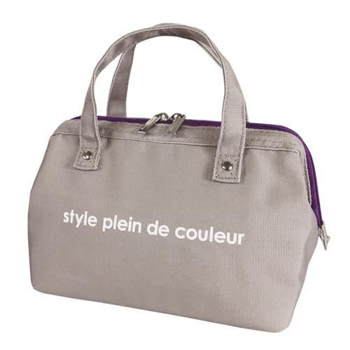 グレイトープ style plein de couleur お弁当袋 ランチバッグ 保冷 保温 おしゃれ 手提げ かわいい 弁当バッグ レディース 小さめ 通勤 通学 がま口 ランチワイヤー カラーズ AF5297D (グレイトープ)
