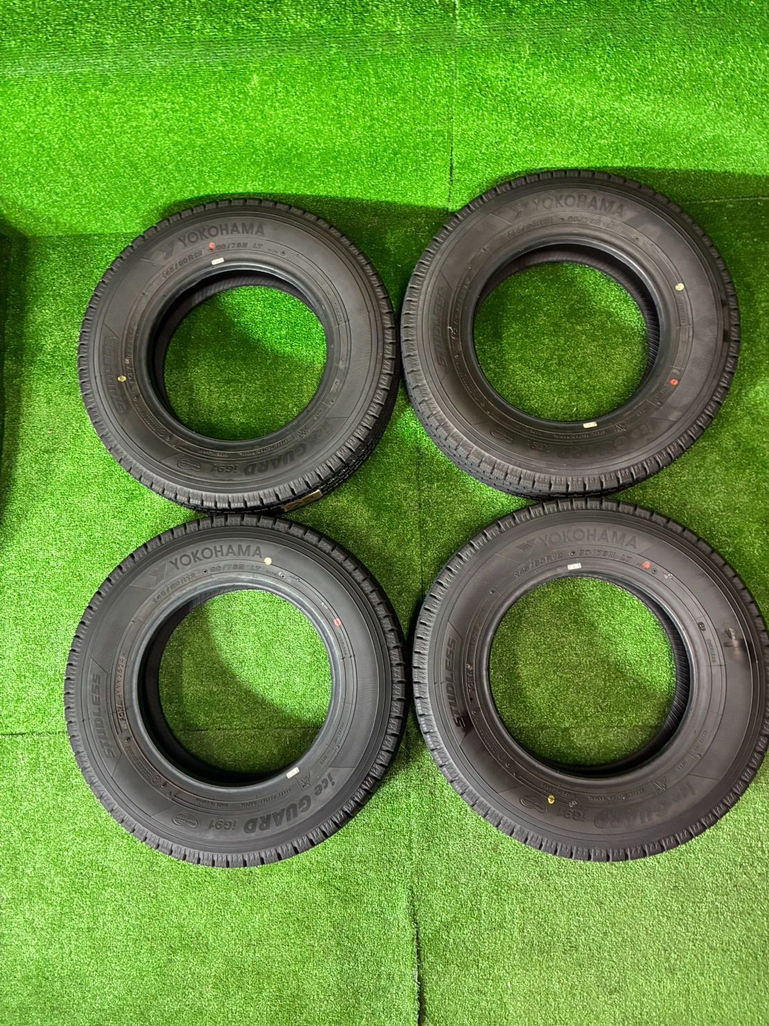 YOKOHAMA iceGUARD iG91 145 80R12 80 78N LT スタッドレス 4本セット 溝高9.06mm 製 軽バン用