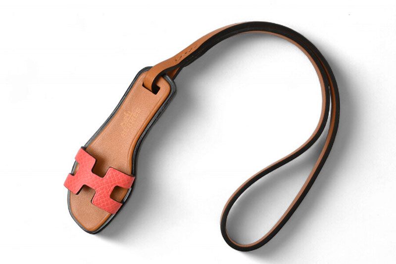 エルメス バッグチャーム|ストラップ HERMES オランナノ チャーム エプソン ローズメキシコ サンダル型 ♥