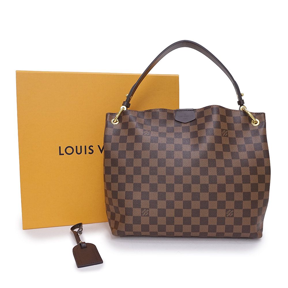 ルイ ヴィトン グレースフル PM トートバッグ ダミエ レザー ブラウン ゴールド金具 N44044 LOUIS VUITTON