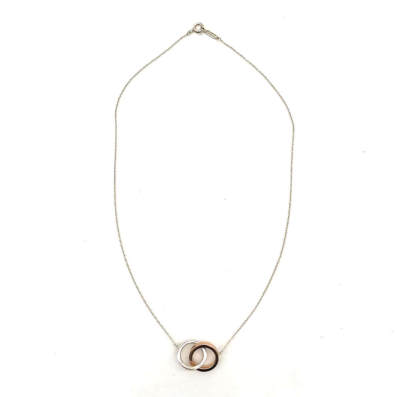 Tiffany & Co. 2連リングネックレス 楽天市場】Tiffany&Co. ティファニー2連リングが絡み合ったデザイン