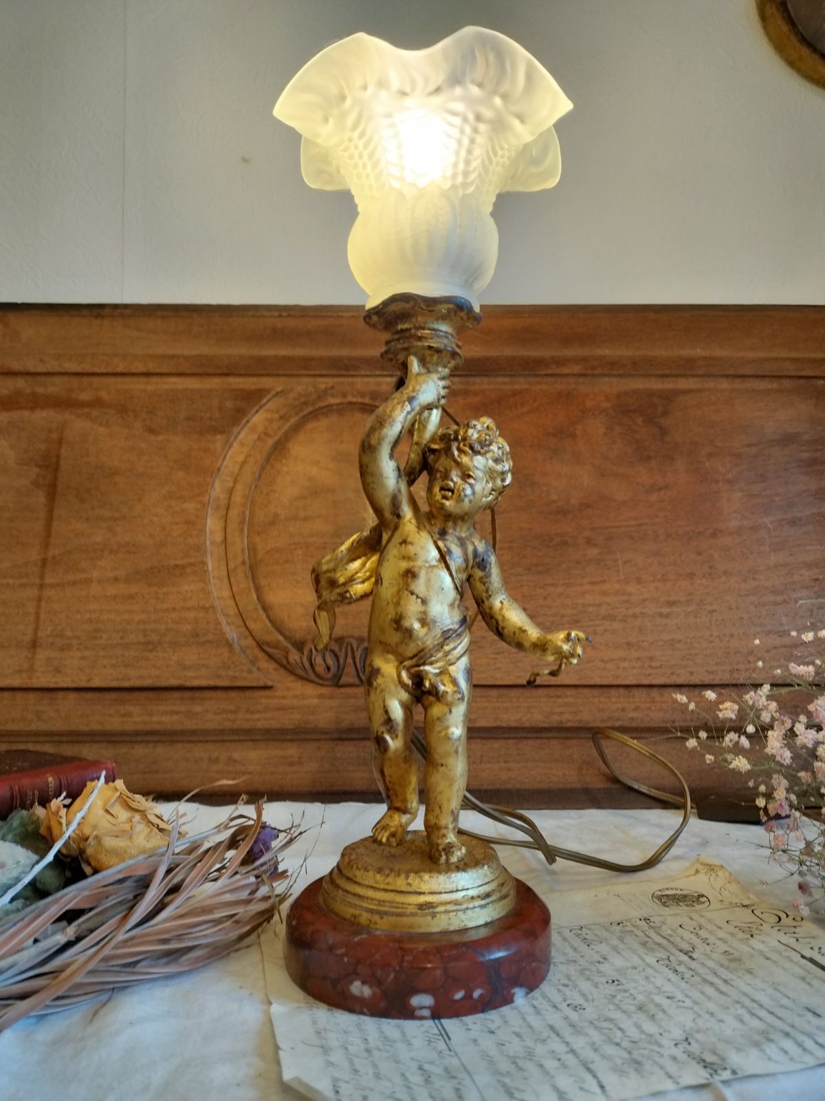 ビンテージ ピンク ガラスボウル ダブルフリル フェントン ビンテージ