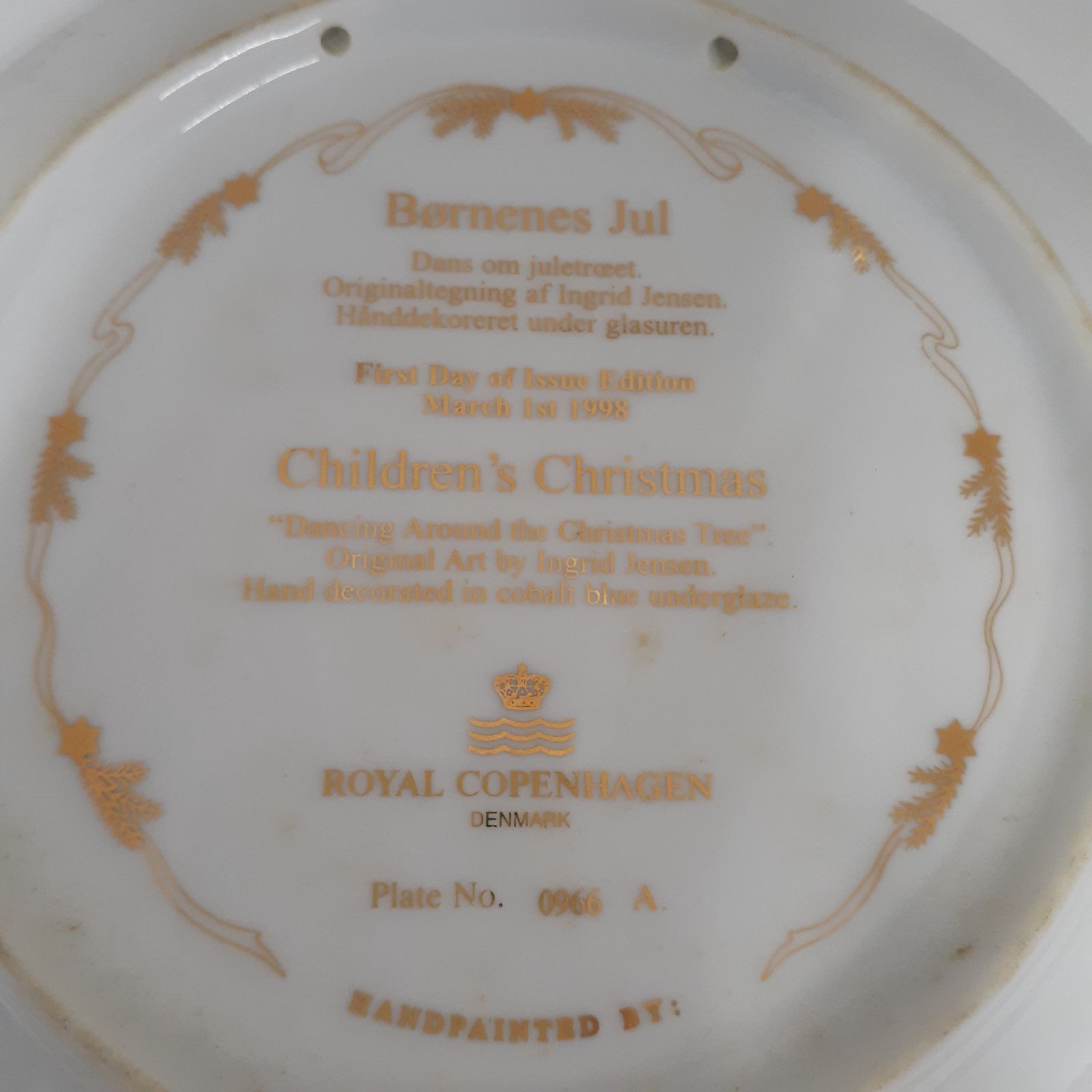 0904N16】 1998年 ロイヤルコペンハーゲンイヤープレート