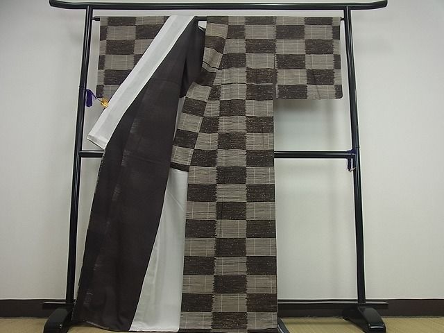 平和屋本店□極上 池田重子コレクション 小紋 単衣 変わり市松文 金彩 逸品3s2732 - メルカリ