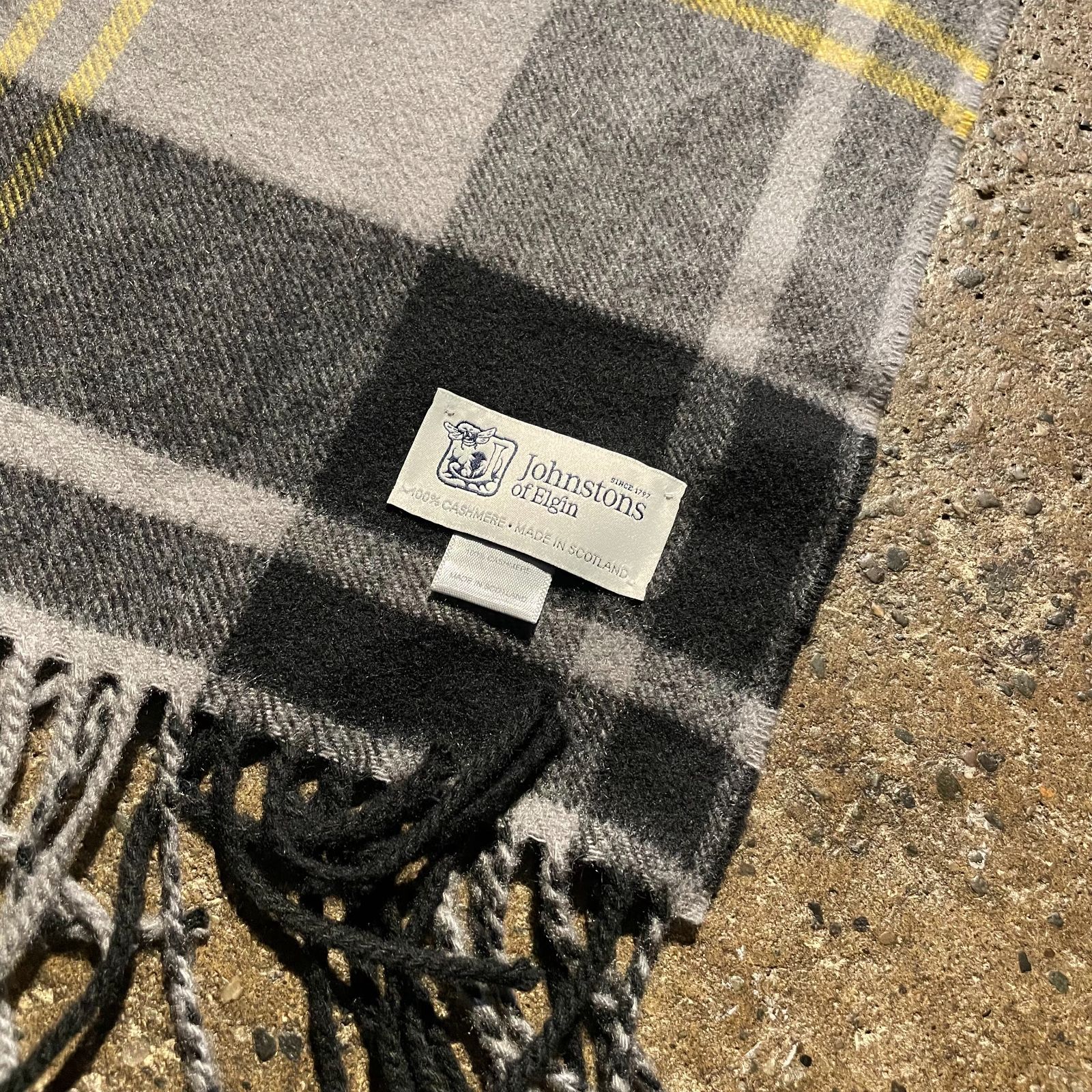  JOHNSTONS OF ELGIN カシミヤ タータンチェック 大判マフラー ジョンストンズ オブ エルガン マフラー 小物