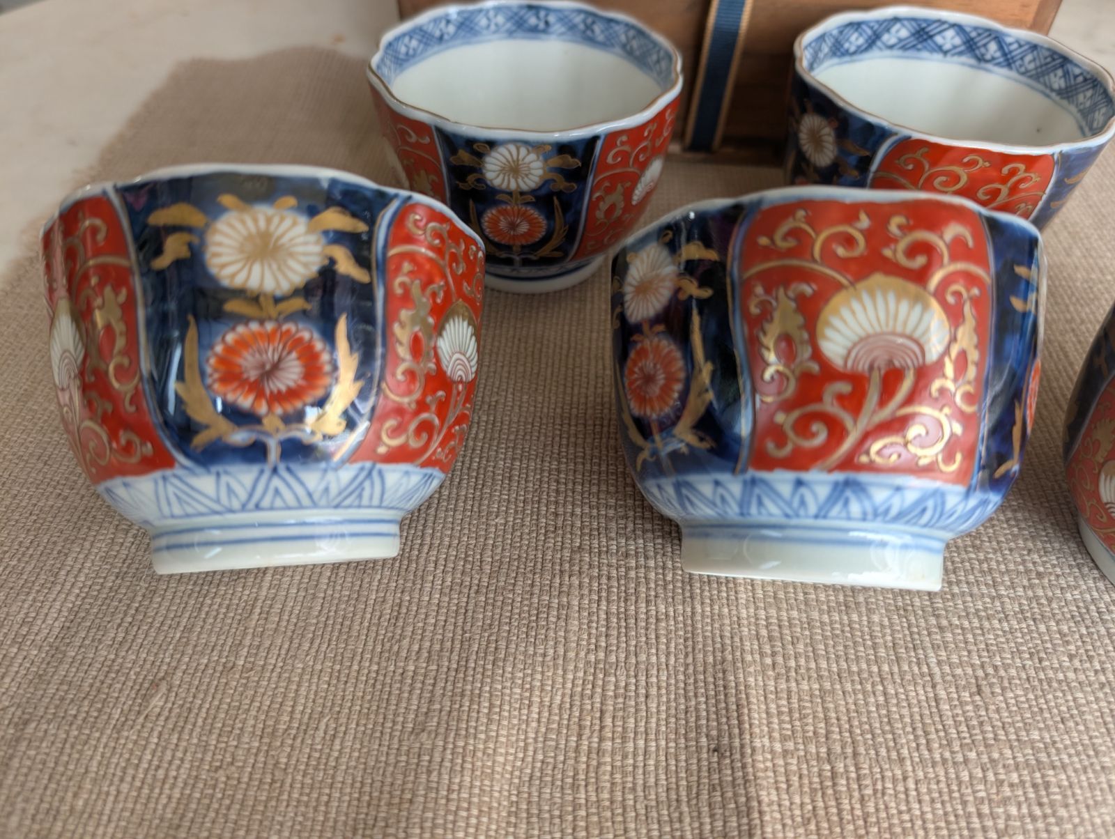 古伊万里 錦手 向付 20客 見込 あやめ