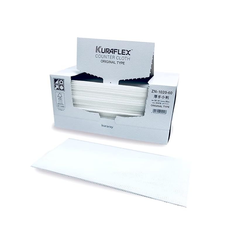クラレクラフレックス Kuraray Kuraflex クラフレックス カウンタークロス 小判厚手 60枚入 ホワイト ZN1020-60 1