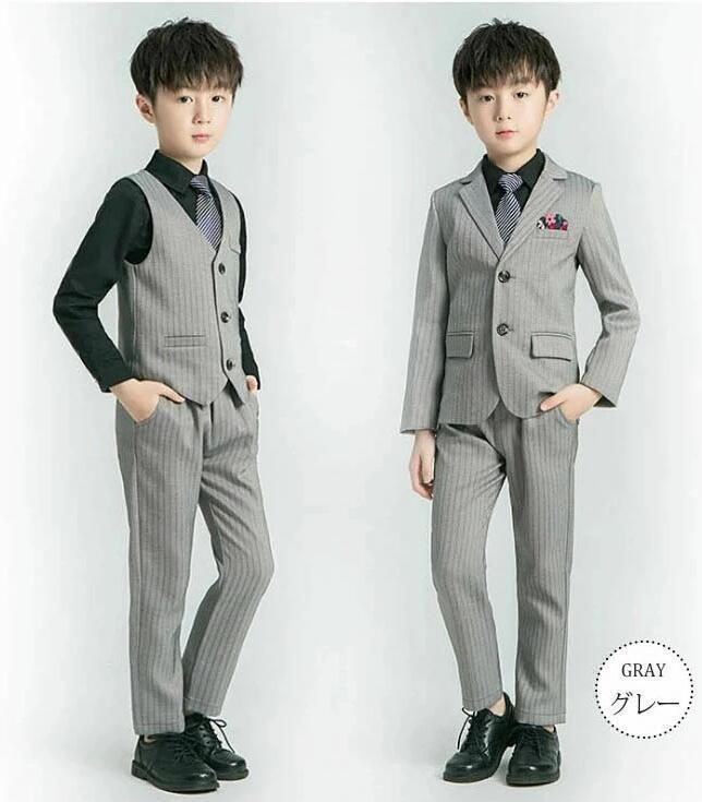  入学式 子供スーツ 男の子 スーツ 子供 七五三 フォーマル キッズスーツ 4点セット ジャケット ベスト ズボン 蝶ネクタイ セットアップ 入園式 卒園式 子供服 発表会 結婚式 スーツ ブレザー フォーマル ドレス スーツ