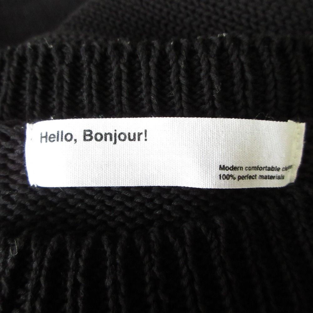 Hello Bonjour!◆21SS/GENTLEMAN KNITジェントルマンニ/コットン/YLW/無地/21-080-560-1001-1 Hello Bonjour!(ハローボンジュール) / 21SS/GENTLEMAN KNIT