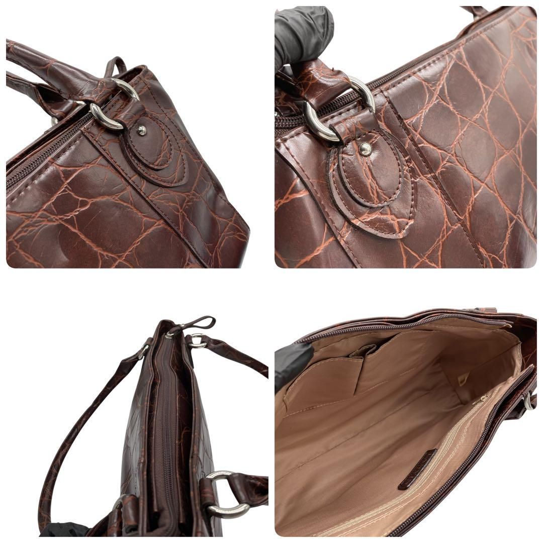 美品 LANVIN collection ランバン クロコ型押し ハンドバッグ