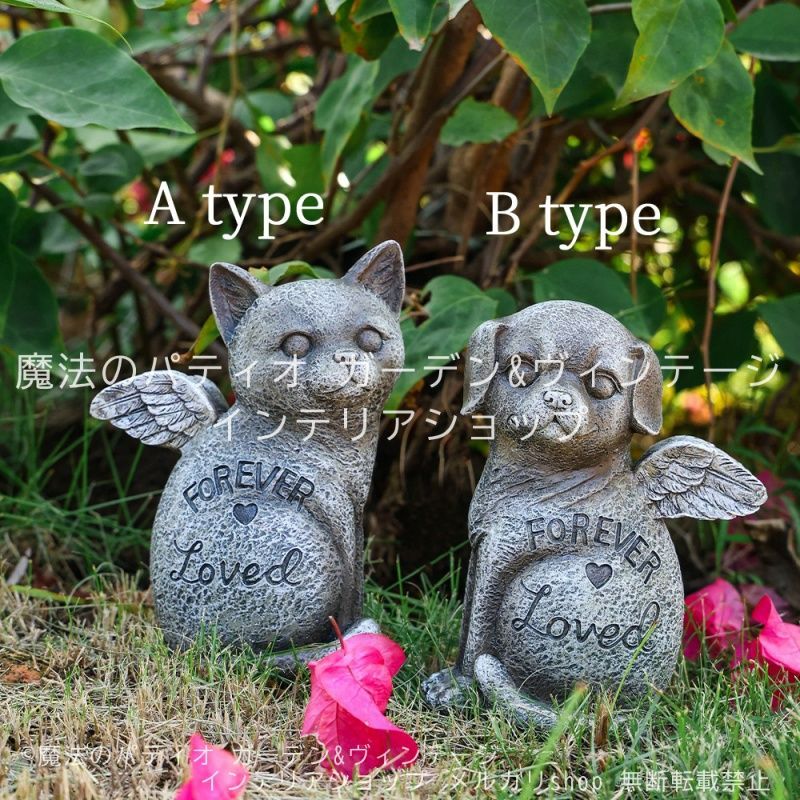 イギリス ストーンオブジェ 子犬3匹 ウェルカム ガーデン雑貨 置物 庭