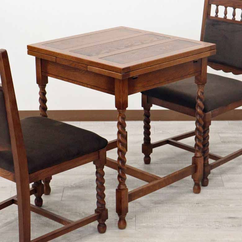 伸長式ダイニングテーブル 60cm~100cm オーク モダン 605-284 伸長式ダイニングテーブル 60cm~100cm オーク モダン 605-284