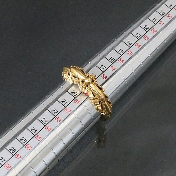 ダブルフローラルクロスリング　インボイス付き クロムハーツ ダブルフローラルクロスリング リング 925 18.9g