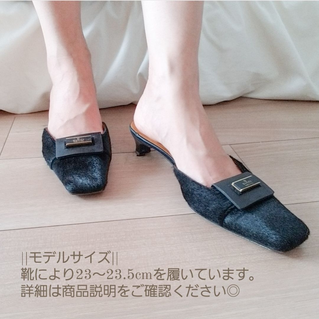【公式ショップ】 美品☆GUCCI ハラコミュールサンダル イタリア製 グッチ 靴