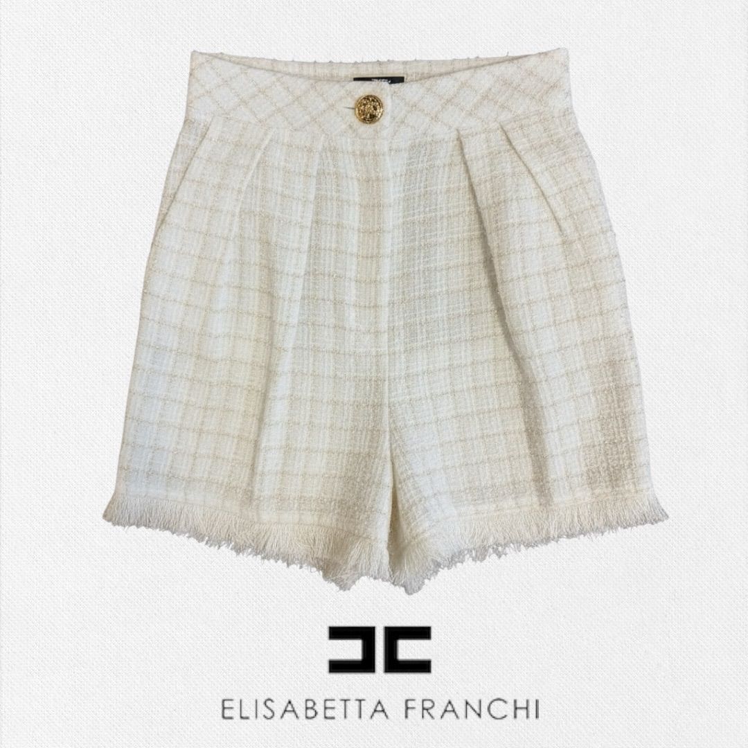 エリザベッタ ELISABETTA FRANCHIショートパンツ 38サイズ オフホワイト レディースパンツ イタリア製