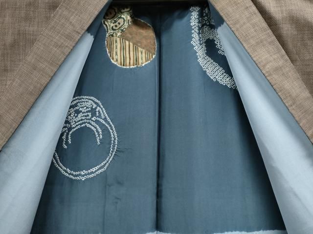 平和屋着物○男性 本場大島紬 アンサンブル 7マルキ 泥染め 正絹 逸品