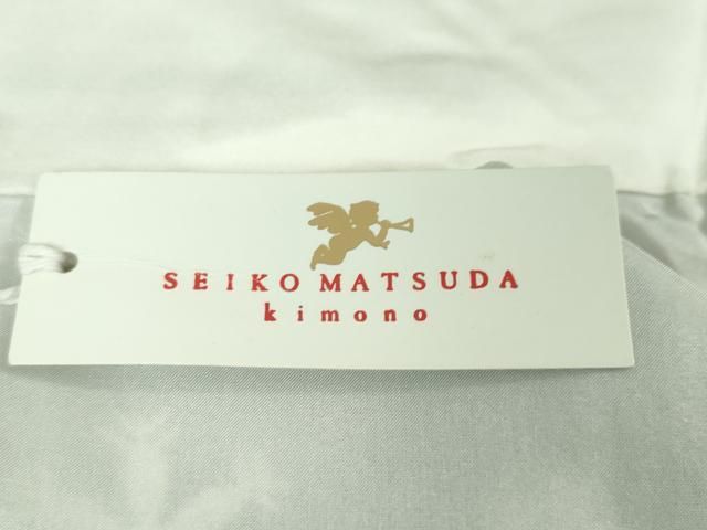 平和屋本店□極上 松田聖子 SEIKOMATSUDA 小紋 雪花 舞花 黒地 紙タグ