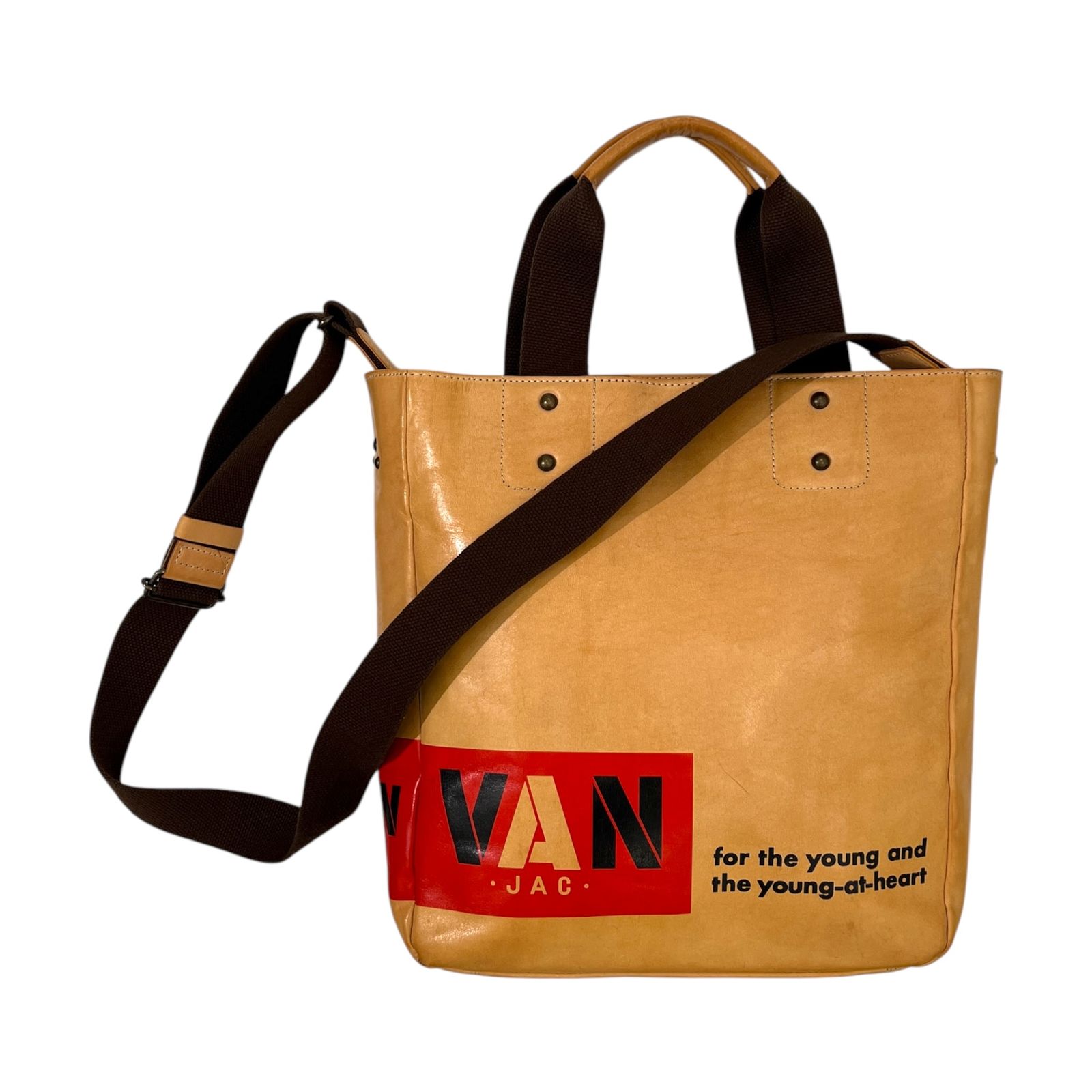 VAN JAC ヴァンヂャケット 裏アイビーストライプ ヌメ革 2way