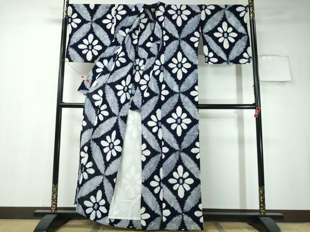 平和屋着物∴夏物 浴衣 有松鳴海絞り 舞菊文 綿 逸品 CAAW0837ng