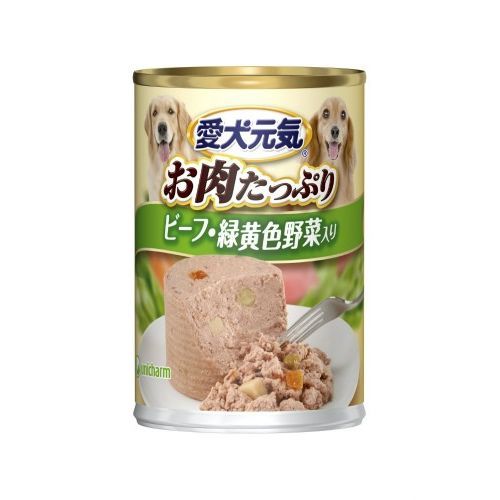 （まとめ買い）愛犬元気缶 味わいと健康プラス ビーフ＆緑黄色野菜入り 375g 犬用缶詰 ドッグフード 【×24セット】
