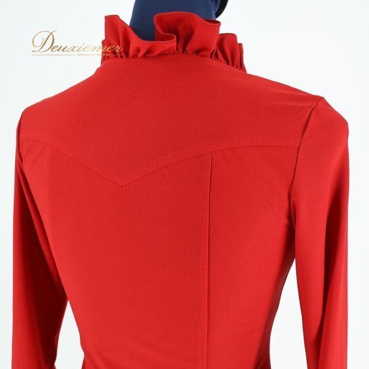 フラメンコ 衣装 トップス ブラウス レッド系 イチオク 赤 フリル