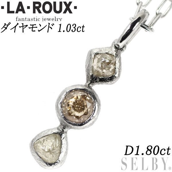 LA-ROUX(ラ・ルー) K18WG 多面カットダイヤモンド ネックレス