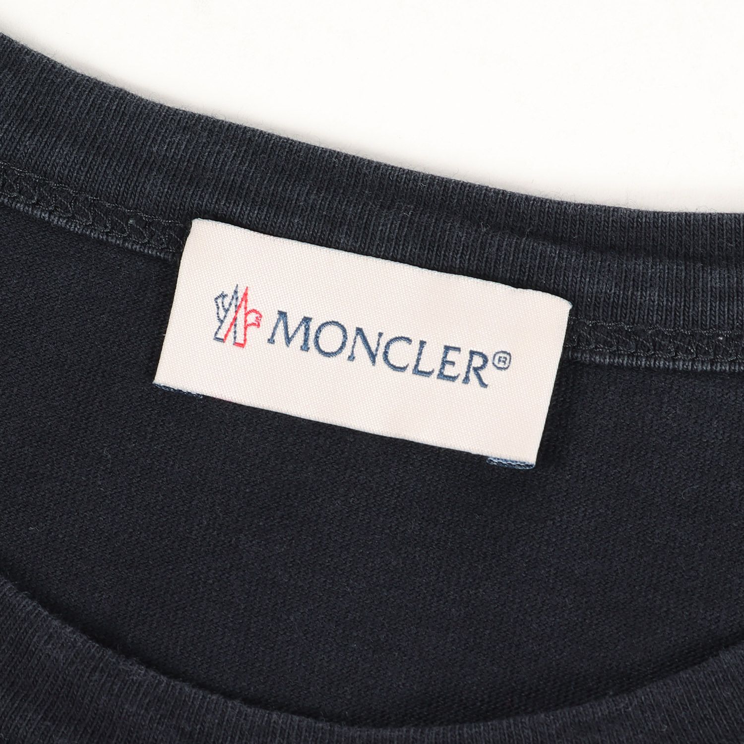 良品 モンクレール アイコンワッペン ロングTシャツ ネイビー XS ロン 