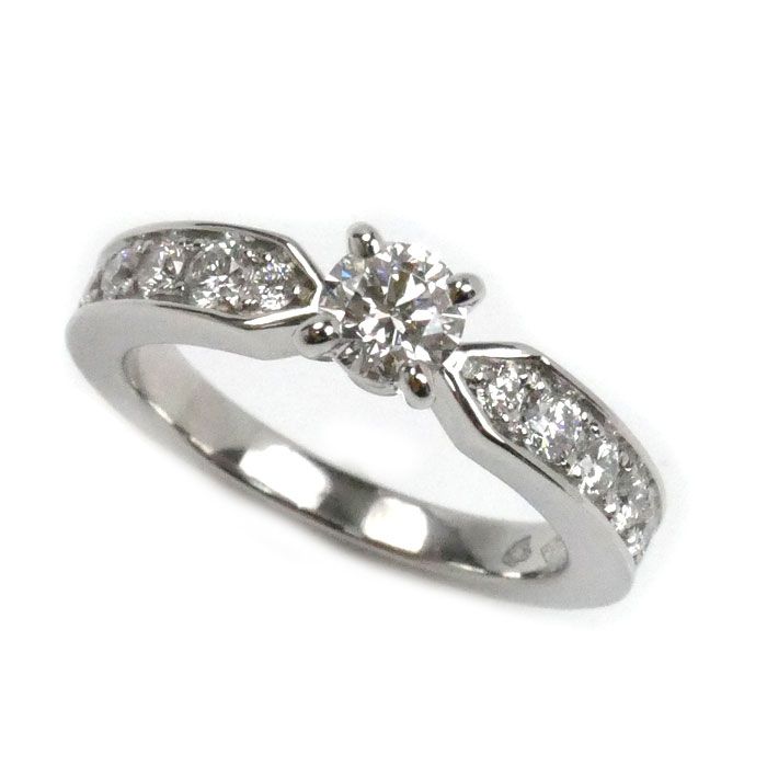 Chaumet ショーメ Pt950プラチナ プリュム ソリテール ダイヤ