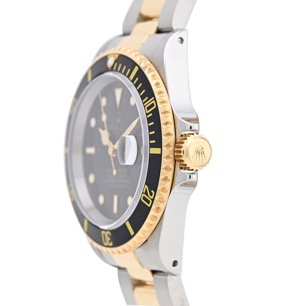 ロレックス サブマリーナデイト16613LN 自動巻き 腕時計 黒 ゴールド