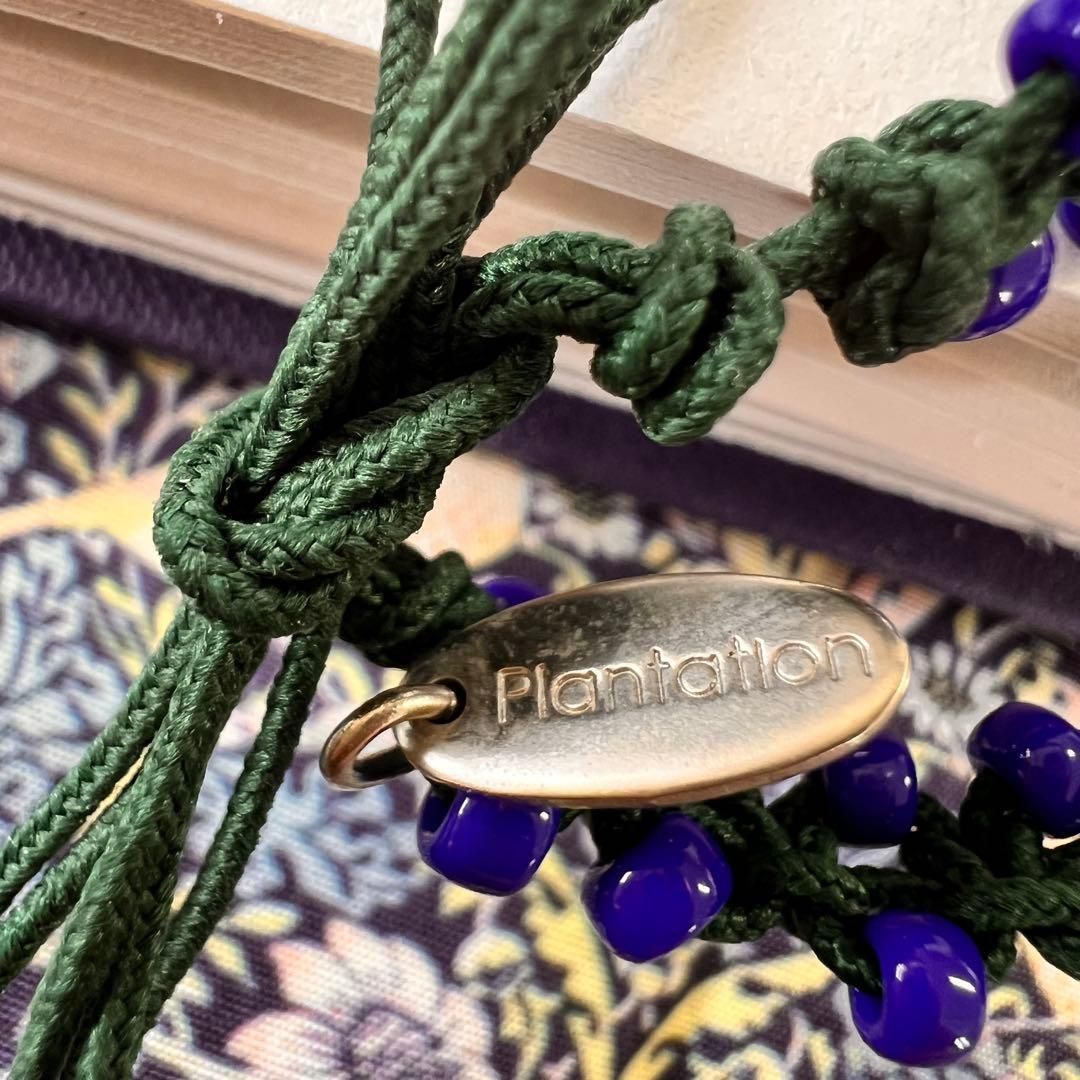 プランテーション チョーカーネックレス ビーズ編み 緑 青 plantation