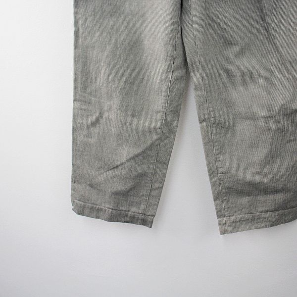 2020SS MHL. エムエイチエル マーガレットハウエル CHEF CHECK COTTON LINEN 3/グレー系 パンツ 千鳥格子  ワイド【2400013389723】