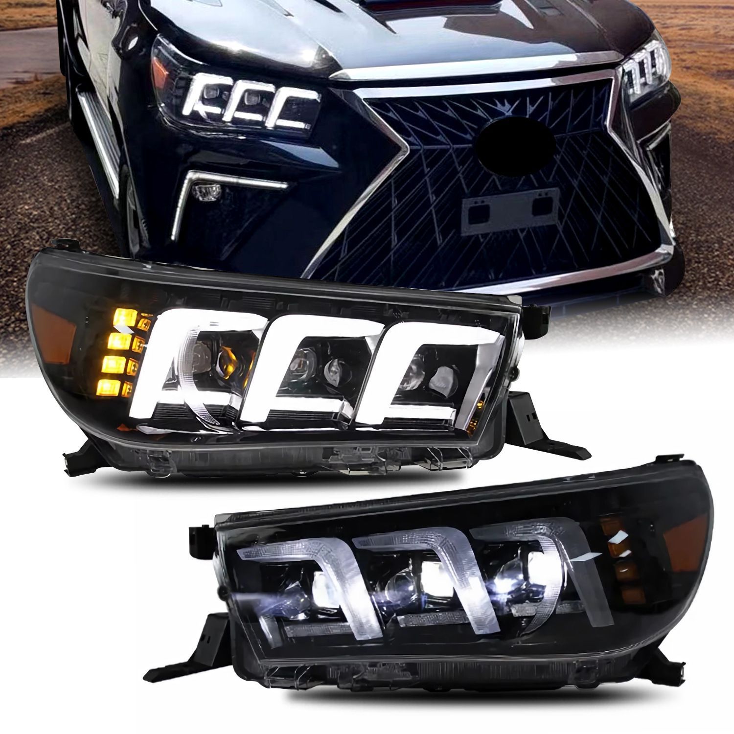 トヨタ ハイラックス REVO VIGO HILUX 15-20年モデル 用 ヘッドライトユニット 今週注目 ZZ520