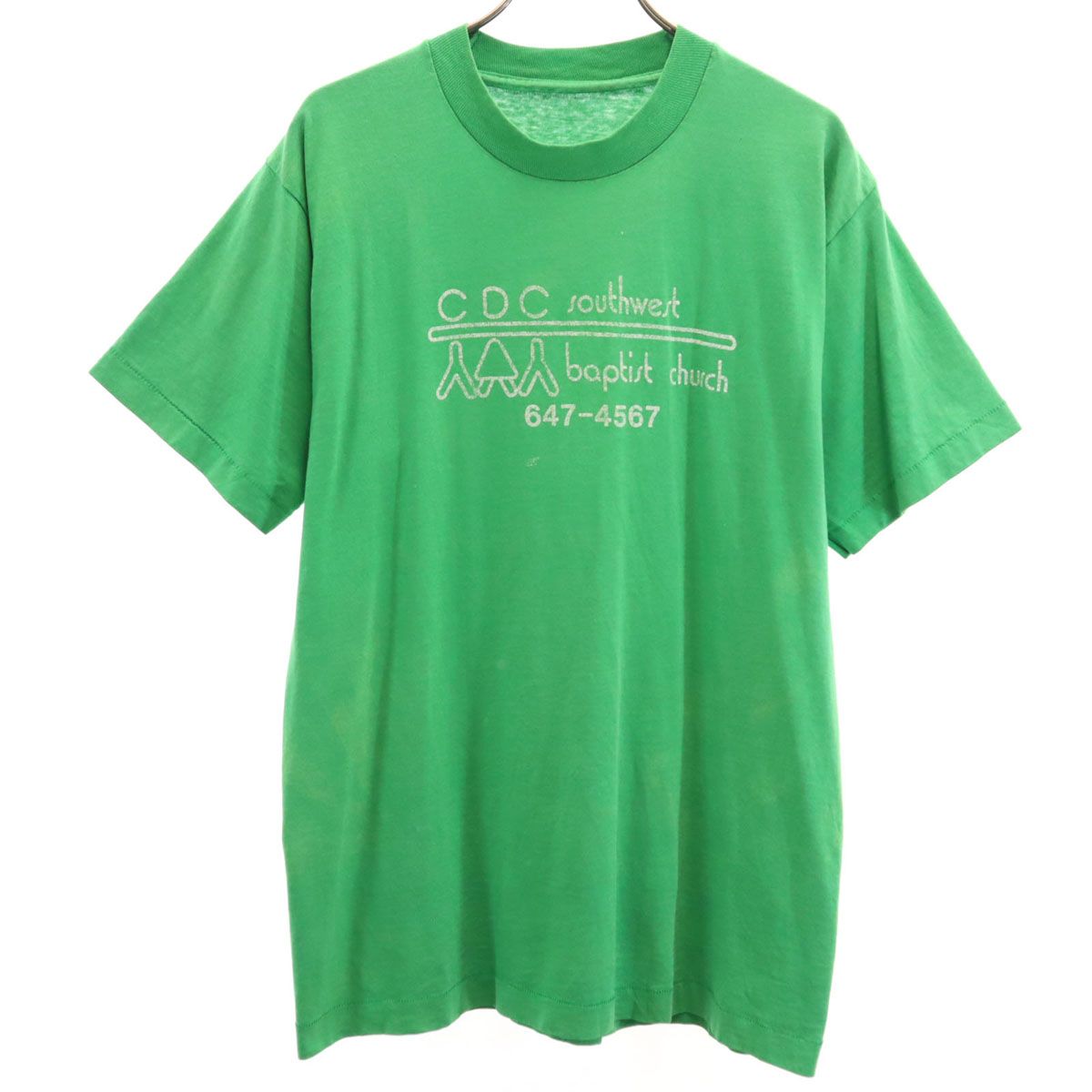OLD オールド 80s 90s 半袖 Tシャツ グリーン系 シングルステッチ 