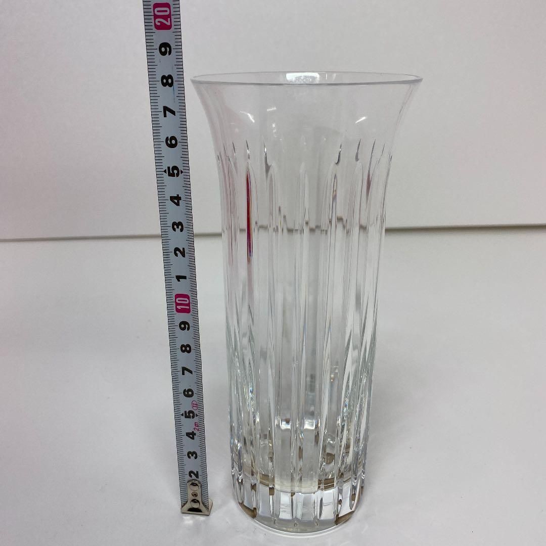 洋3 バカラ フローラル 花瓶 共箱 高さ約18 1㎝タカチ東さ6 1120