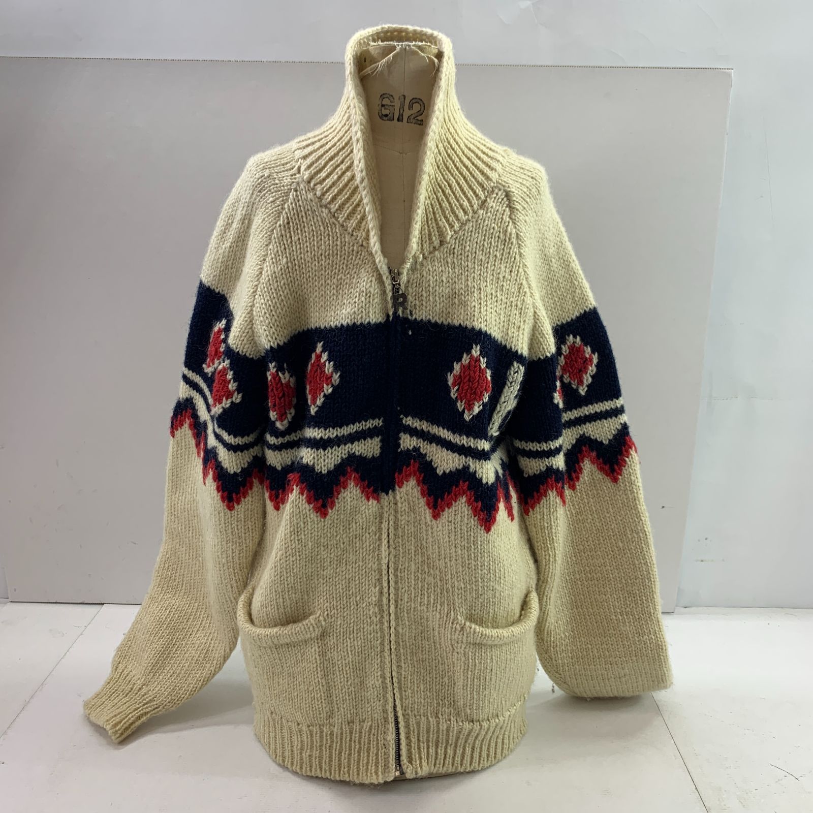 04m0061 KATHMANDU H.R.MARKET ニットカーディガン Lサイズ カウチン
