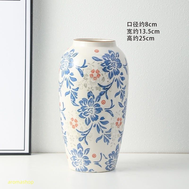 店長すすめ 青花花瓶 花瓶 中国景徳鎮産 青花伝統製法 磁器 陶磁