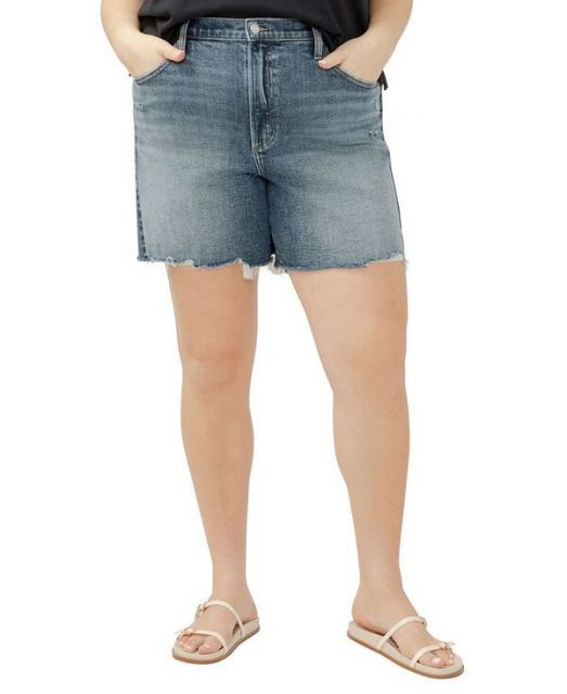 【送料無料】 シルバー ジーンズ レディース ハーフパンツ・ショーツ ボトムス Plus Size Highly Desirable High Rise Shorts Indigo