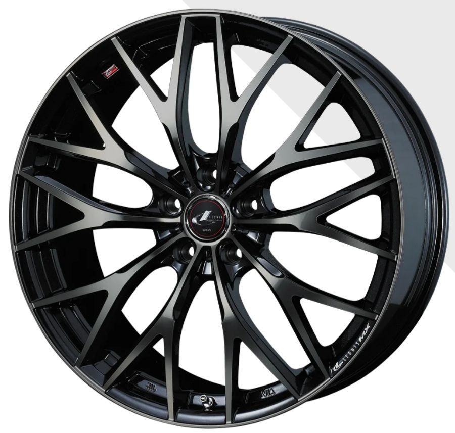 エグゼクティブラウンジE-Four対応 40系アルファード ヴェルファイア ウェッズ レオニスMX 19インチ 7.5J PBMC TI ホイール4本 TUSKEYナット-ロックセット メッキ 1台分込み