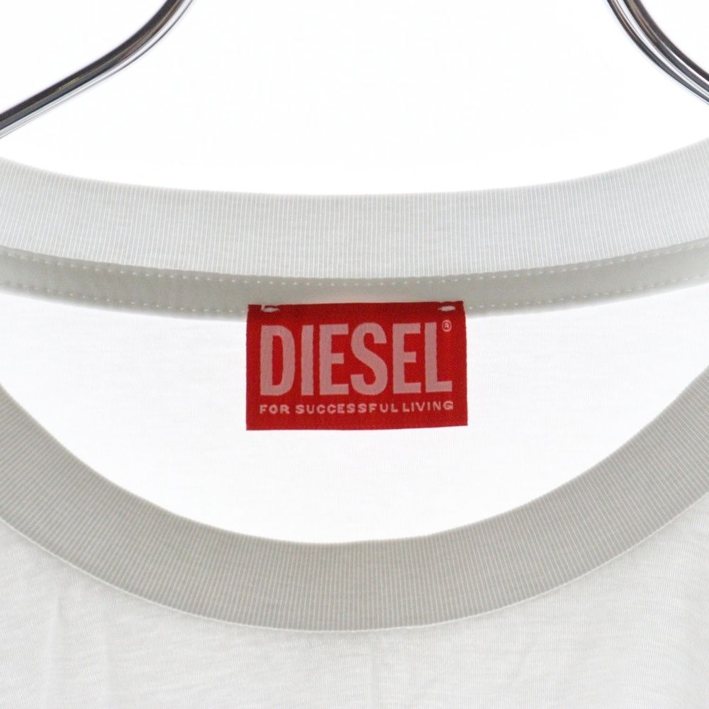 ★DIESEL★ ロゴ Tシャツ クルーネック ホワイト DIESEL ディーゼル ロゴTシャツ カットソー 半袖 クルーネック