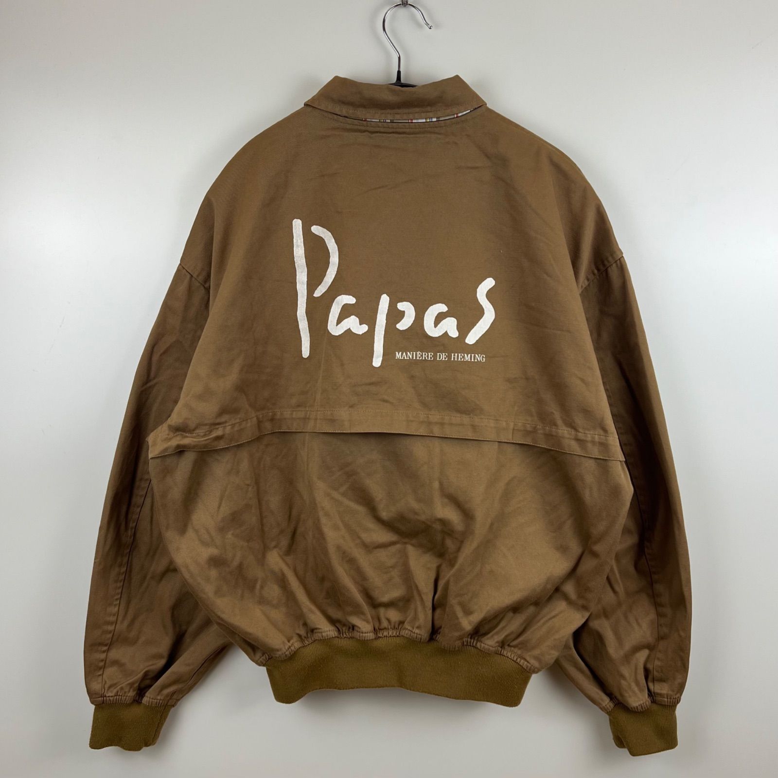 PAPAS 90s old back logo bomber jacket L パパス バックロゴ