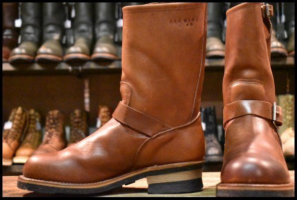 7.5D PT83 90年10月刻印 レッドウィング 8269 エンジニア 茶 ブラウン スチールトゥ ブーツ redwing HOPESMORE FJ132
