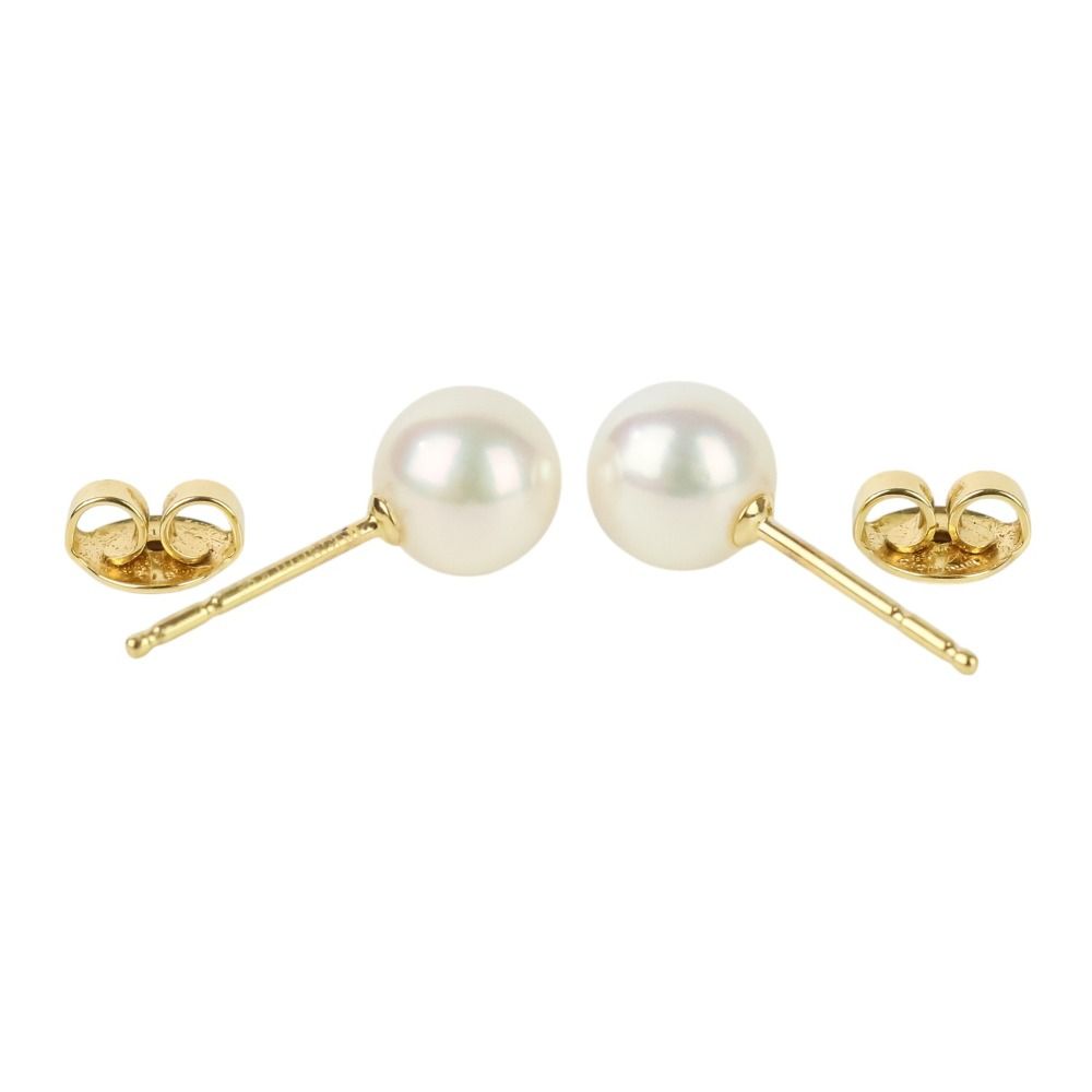 美品 MIKIMOTO ミキモト アコヤ真珠 パール ピアス 7mm K18