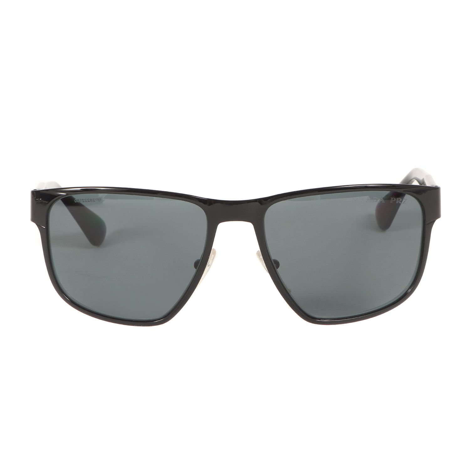 美品 PRADA プラダ 偏光 レンズ サングラス SPR555 メガネ アイウェア POLARIZED ブラック 黒 5517 イタリア製 ブランド ファッション アイテム【メンズ】