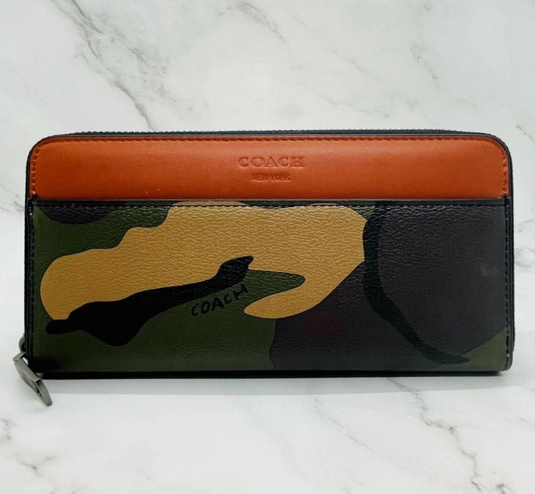 COACH コーチ 新品 迷彩 柄 長財布 メンズ レディース 小物 財布 60