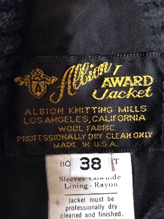 アリオン Allion AWARD JACKET USA製 レザー切替スタジャン メンズ US：38-