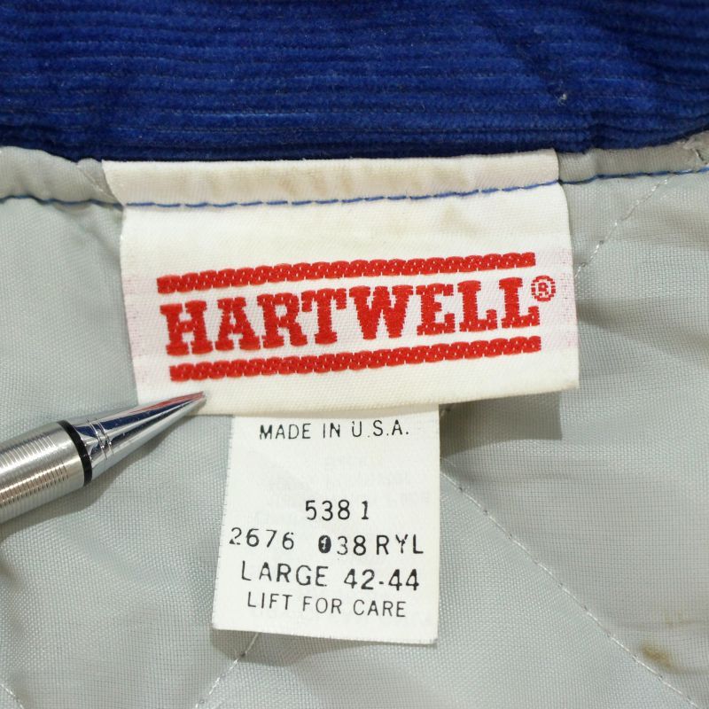 90s USA製 vintage HARTWELL 中綿 コーデュロイ スタジャン メンズ 