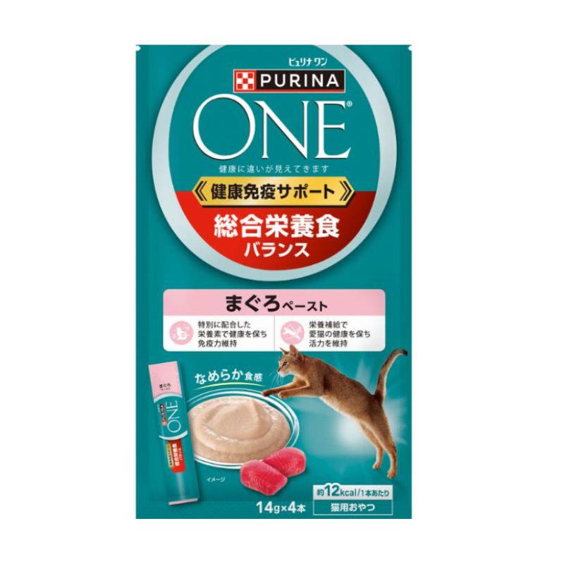 ネスレピュリナ ピュリナワン 猫用おやつ 総合栄養食バランス まぐろペースト 14g×4本入×26袋セット ネスレ モンプチ 水分補給 キャットフード ウェットフード まとめ買い 多頭飼い パウチ 子猫 成猫 高齢猫 シニア猫